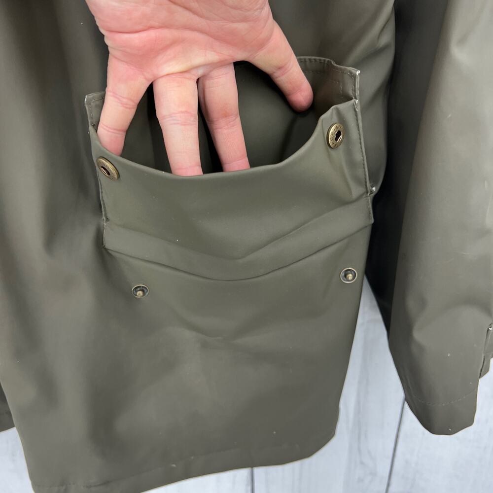 Y2K Calvin Klein Jeans XL Green Windbreaker Rain Jacket - Picture 5 of 9